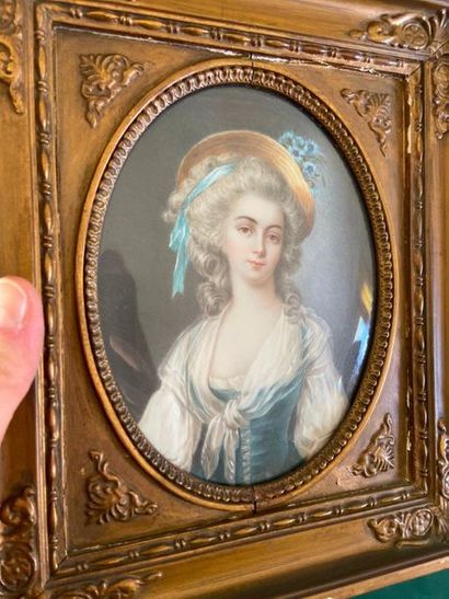 null Claude Alexandre BÉLIN (XVIII-XIX)
Portrait de femme au chapeau rubanné
Miniature
dans...
