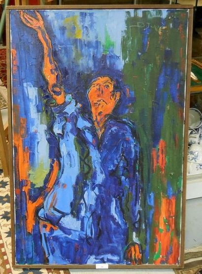 null Daniel JURE (né en 1957)
Homme bleu et rouge
Huile sur toile signée en haut...