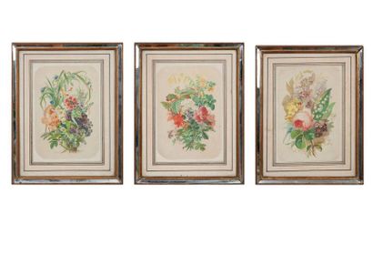 null Bouquets de fleurs. Vendu avec le suivant
Trois gravures rehaussées