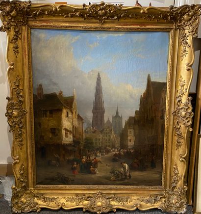 null Joseph BARTER

Rue d’Anvers, scène de marché, 

Huile sur toile signée, datée...