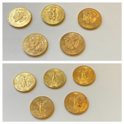 null 5 pièces en or de 50 PESOS

Poids : 209 g.