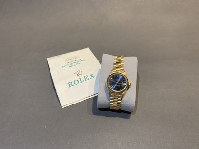 null ROLEX. Bracelet montre de dame Oyster Perpetual Datejust en or jaune 750 °/°°,...