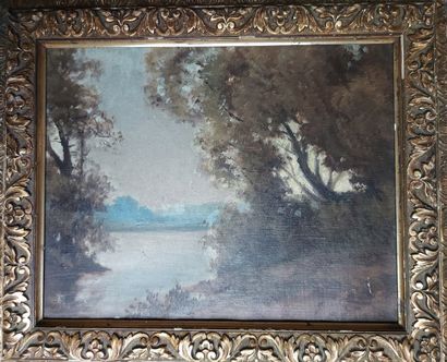 null Gaston de Laperrière (1848-?)

Paysage de bord rivière 

Huile sur toile. 

29...