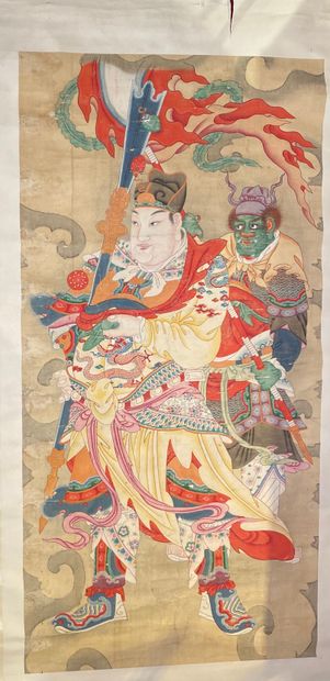 null 
Deux peintures sur soie, représentant des immortels. Chine, XVIIIe siècle

145...