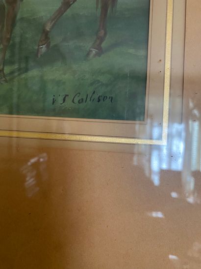 null V.J. COLLISON, école anglaise XIXème

Chevaux et poulains.

Gouache, signée...