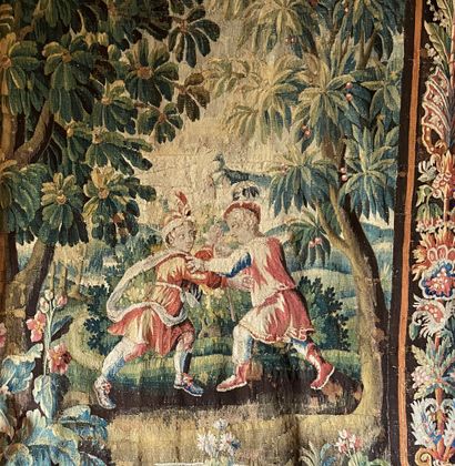 null 
Tapestry of the royal manufacture of AUBUSSON

The games in garden of Louis...