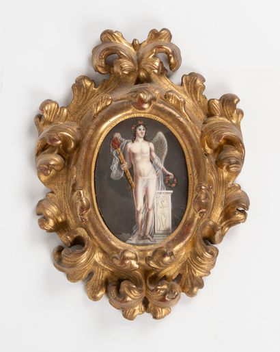 null Ecole française du XIXe siècle

Apollon

Gouache de forme ovale

33 x 25 cm.

Cadre...