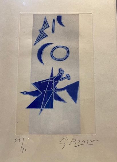 null 
Georges BRAQUE (1882 - 1963)
Le Tir à l'arc, une planche. 1960.
Aquatinte en...