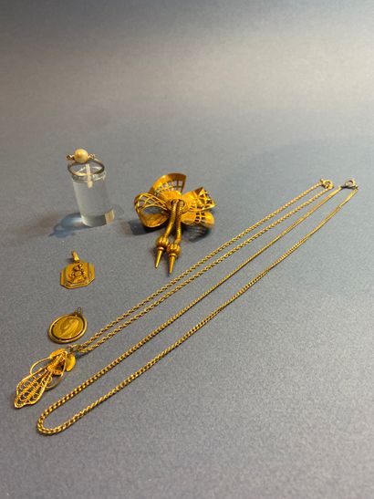 Lot of fancy jewelry in gold metal and s...