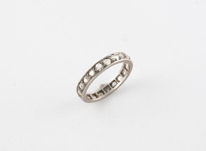American wedding ring in white gold set with...