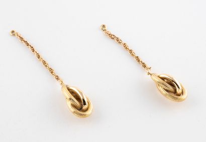 Pair of gold pendants 750°/°° with a twisted...
