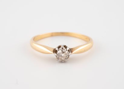 Solitaire ring in gold 750°/°° set with a...