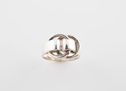 null HERMES
Bague double anneau en argent 925 °/°°.
Signée.
TDD 54
Poids brut : 6,2...