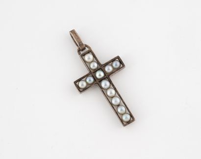 Pendentif croix en argent 925 °/°° rehaussé...