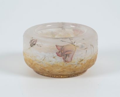 null DAUM Nancy
Petite coupe en verre moulé à motif de fleurs.
H. 4 D. 7,5 cm.
