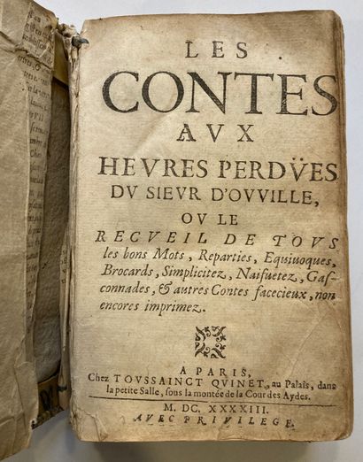 null LE MÉTEL D’OUVILLE (Antoine). Les Contes aux heures perdües du Sieur
d'Ouville,...