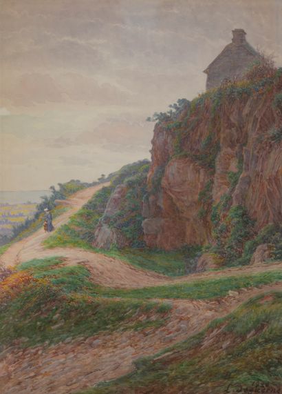 null Louis DEGUERNE (1865 1953)
Chemin côtier
Aquarelle
A vue 49 x 35 cm.