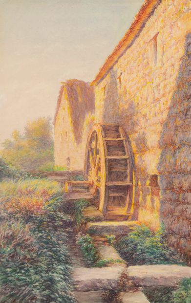 null Louis DEGUERNE (1865 1953) Attribué à
Paysage 
Aquarelle
50 x 32 cm.