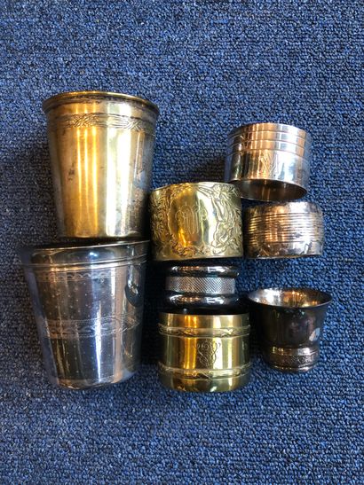 null Metal and silver-plated lot including: two timbales, one of which is Boulenger,...