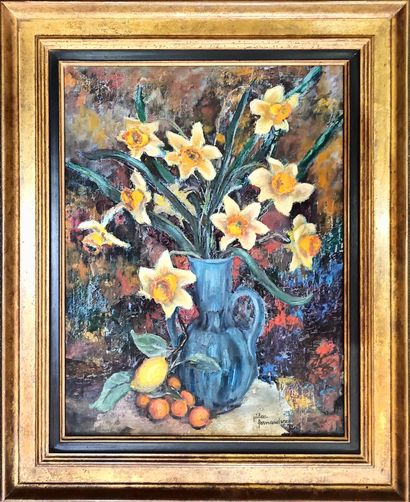 null PILAR FERNANDEZ
Daffodils
Oil on canvas signed lower right, titled on back and...
