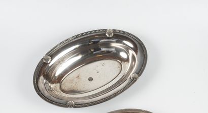 null Silver-plated basket with gadroon and shell decoration (worn)