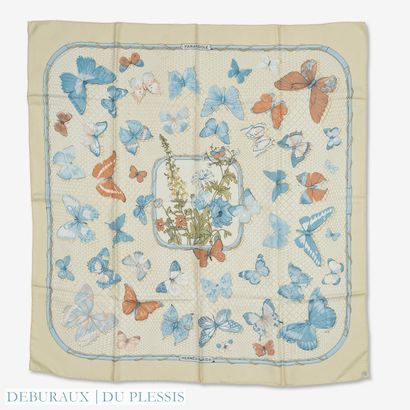 null HERMES Paris
Printed silk square
"Farandole
with beige background by Cathy ...