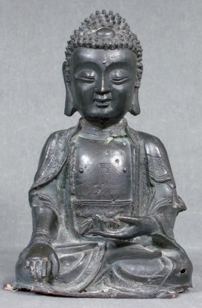 null BOUDDHA Sujet en bronze Epoque Ming, Chine XVIIe siècle