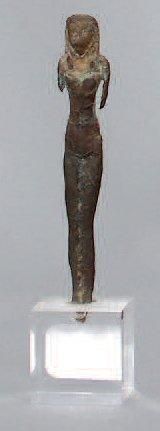 null AMULETTE en bronze sur socle plexis H.: 6 cm