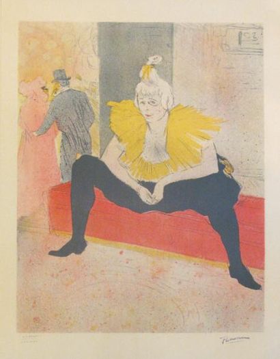 Henri de TOULOUSE-LAUTREC (1864-1901) Au Moulin Rouge. Lithographie, signée en bas...