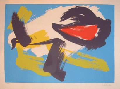 Gérard Ernest SCHNEIDER (1896-1986) Composition. Lithographie, signée en bas à droite,...