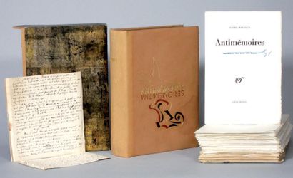 MALRAUX André (1901-1976) Epreuves corrigées des "Antimémoires". Impression sur cahiers...