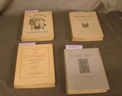 Octave MIRBEAU Lot de 4 Volumes: - LE CALVAIRE. Paris, Mornay, 1928. In-8 broché,...