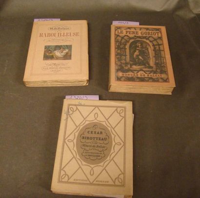 HONORÉ DE BALZAC Lot de 3 Volumes: -CESAR BIROTTEAU. Paris Mornay, 1929, in-8 broché...