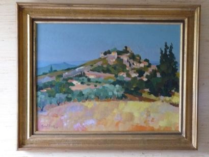 Michel PINIER (Né en 1929) Eygalières. Huile sur toile, signée et datée «9-77» en...