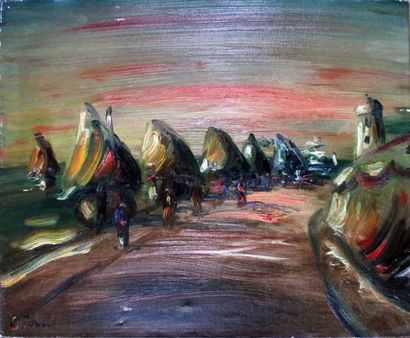 Sylvain VIGNY (1902-1970) Voiliers au coucher de soleil

Huile sur toile, signée...