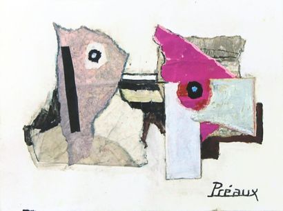 Raymond PREAUX (1916-1997) Abstraction

Technique mixte et collage, signé en bas...