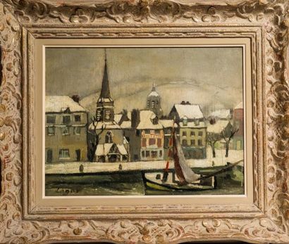 null Celso LAGAR (1891-196 vue de Honfleur 

Huile sur panneau 

Signé en bas à gauche

27...