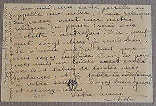null Sidonie-Gabrielle COLETTE (Saint-Sauveur-en-Puisaye 1873-1954) Romancière.

Carte...