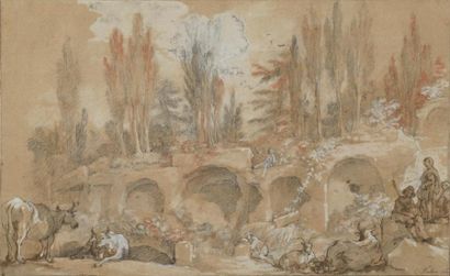 null Charles Joseph NATOIRE (Nîmes, 1700-Castel Gondolfo, 1777)

Paysages romain...