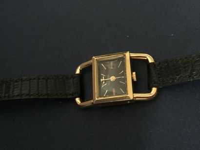 null HERMES Paris bracelet montre de dame en or 750°/°° modèle "Etrier Jaeger Lecoultre",...