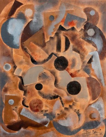 null Kurt STERN (1907-1989)
Composition 
Aquarelle et gouache. 
64 x 50 cm.