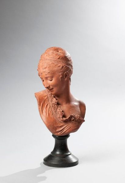 null Albert-Ernest CARRIER-BELLEUSE (1824-1887)
Buste de jeune fille.
Terre cuit...
