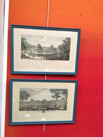null Deux reproductions de gravures : Saint Cloud et Les Tuileries