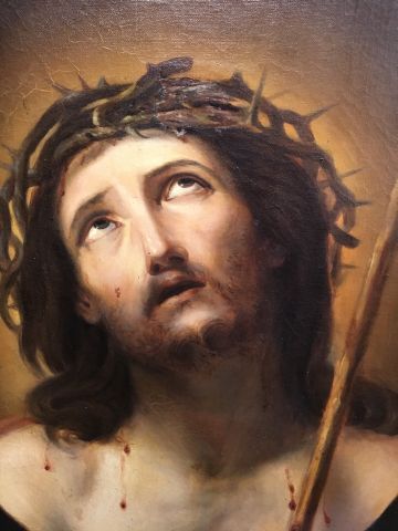 null Christ 
Huile sur toile 
Accidents et restaurations.
66 x 54 cm.
