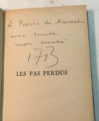 null André BRETON.
Les Pas Perdus.
Paris, NRF, 1924, in-12 relié plein cartonnage...