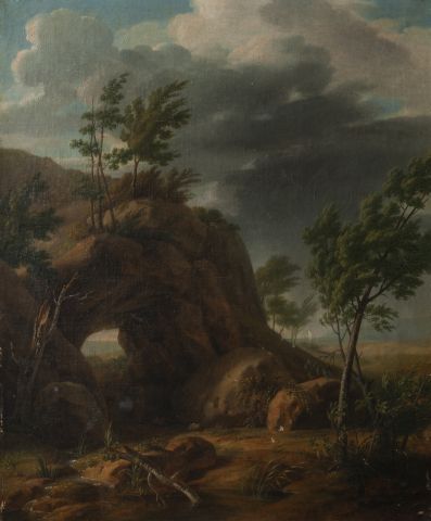 null Ecole FRANCAISE du début du XIXème siècle
Paysage rocheux
Sur sa toile d’origine
56...