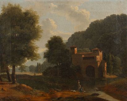 null Jean Victor BERTIN
(Paris 1775 – 1842)
Lavandières dans un paysage
Sur sa toile...
