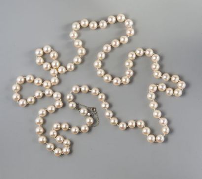 Sautoir perles de culture de 7 mm de diamètre...