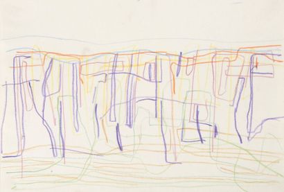 Miriam SCHWARZ Dessin au crayon de couleur, encadré.
12,5 x 17,5 cm