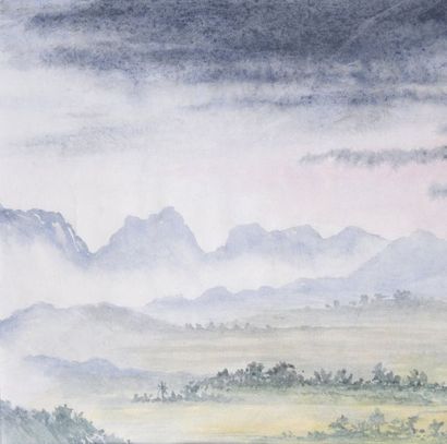 María DE LA PAZ ARIZA (XXe-XXIe) 
Ciel, étude de nuage de Colombie
Deux aquarelles...
